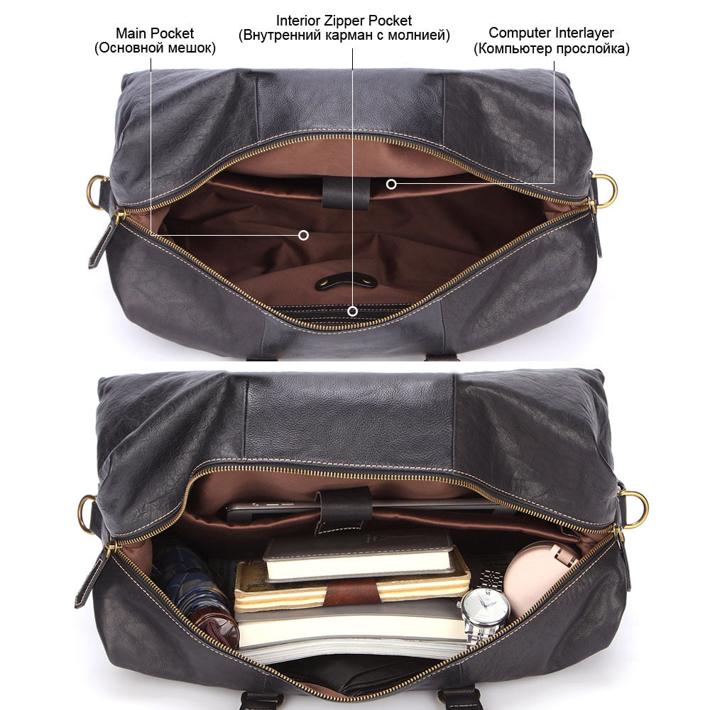 Amalek leather weekender duffle bag — view 2