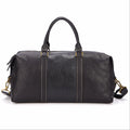 Amalek leather weekender duffle bag, black