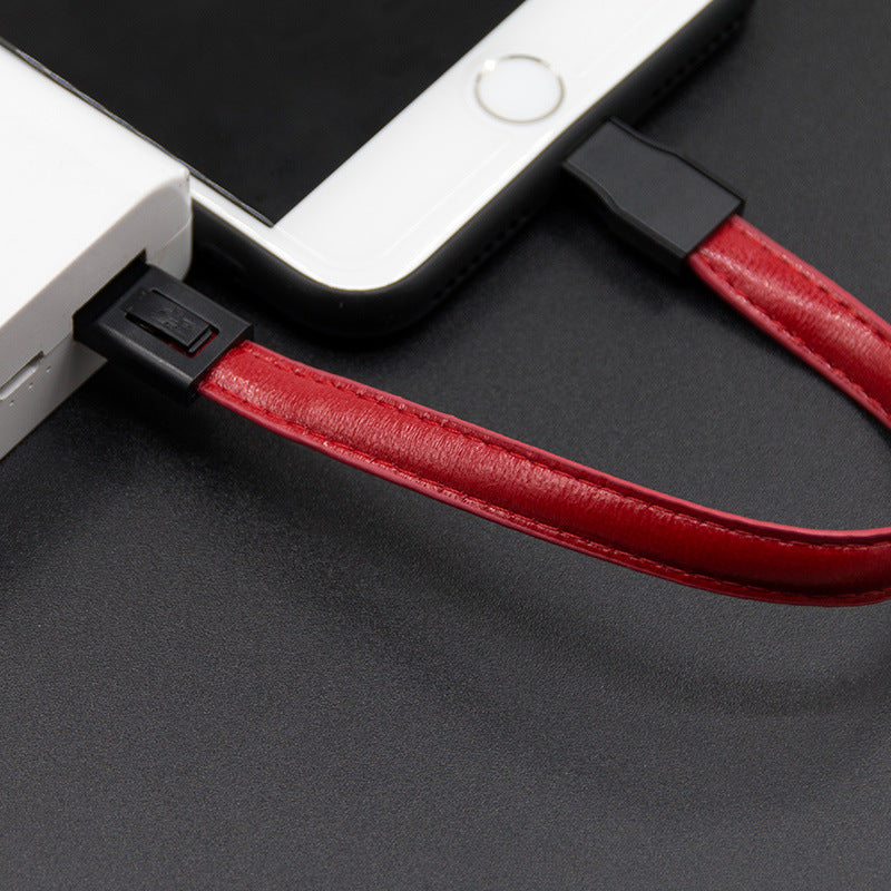 Leather keyring with built-in USB-C charging cable — view 5