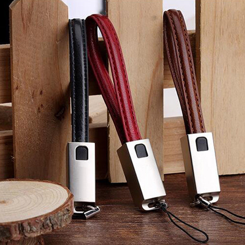Leather keyring with built-in USB-C charging cable — view 4
